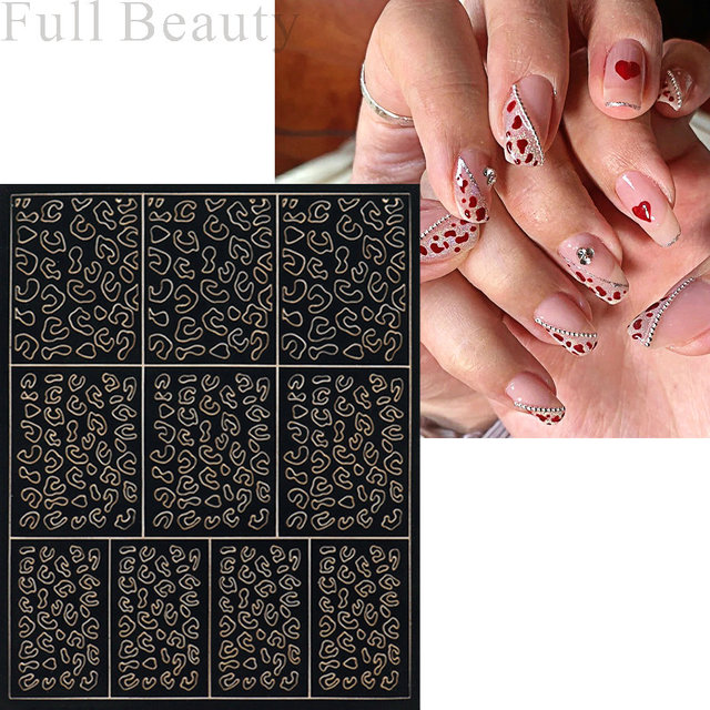 French Stickers For Nails Rhombic Fish Scales Design Decals